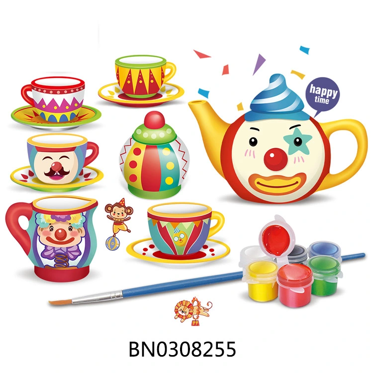 Other Pretend Play Preschool Children DIY Painting Ceramic Tea Set Toy